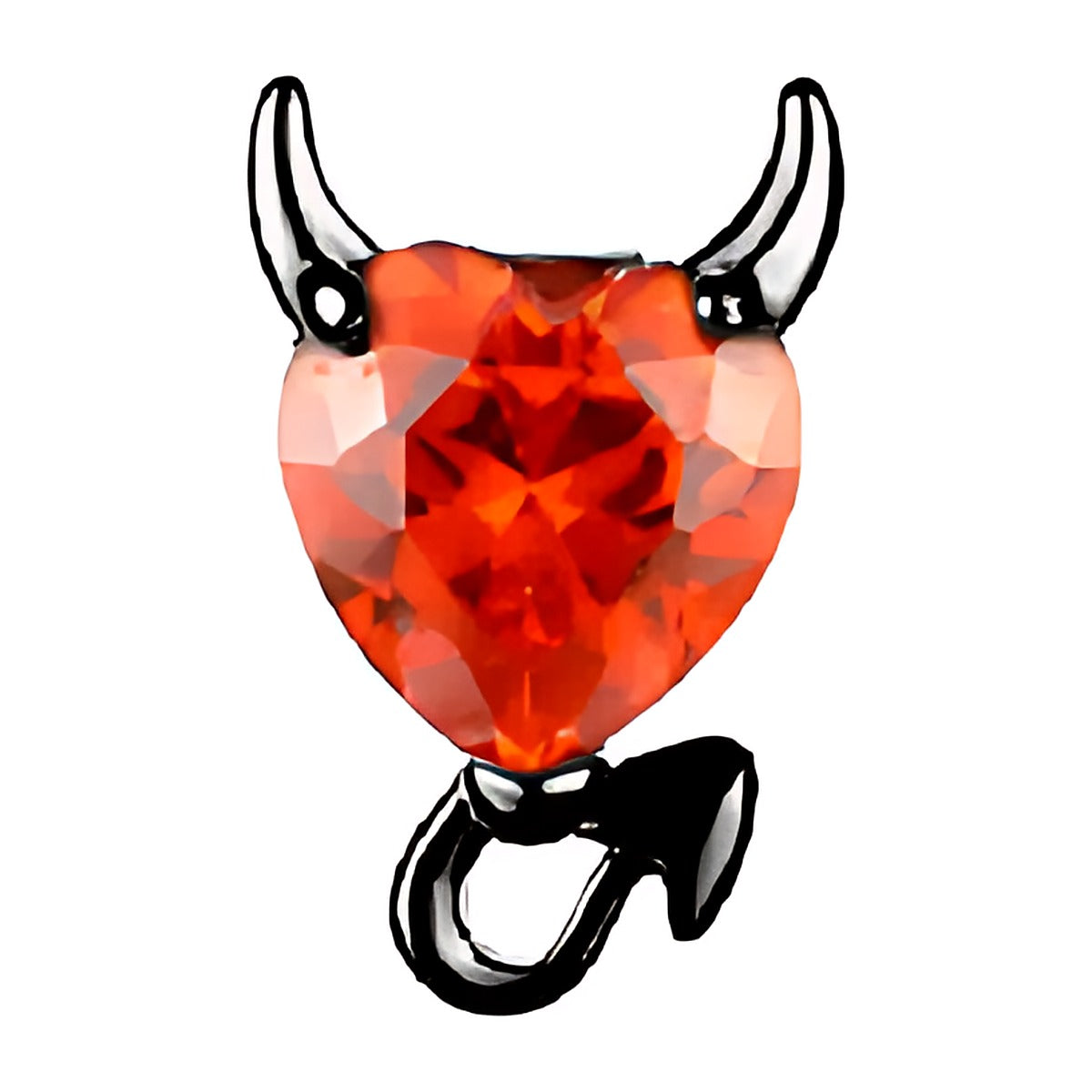 Piercing cœur diable en titane noir