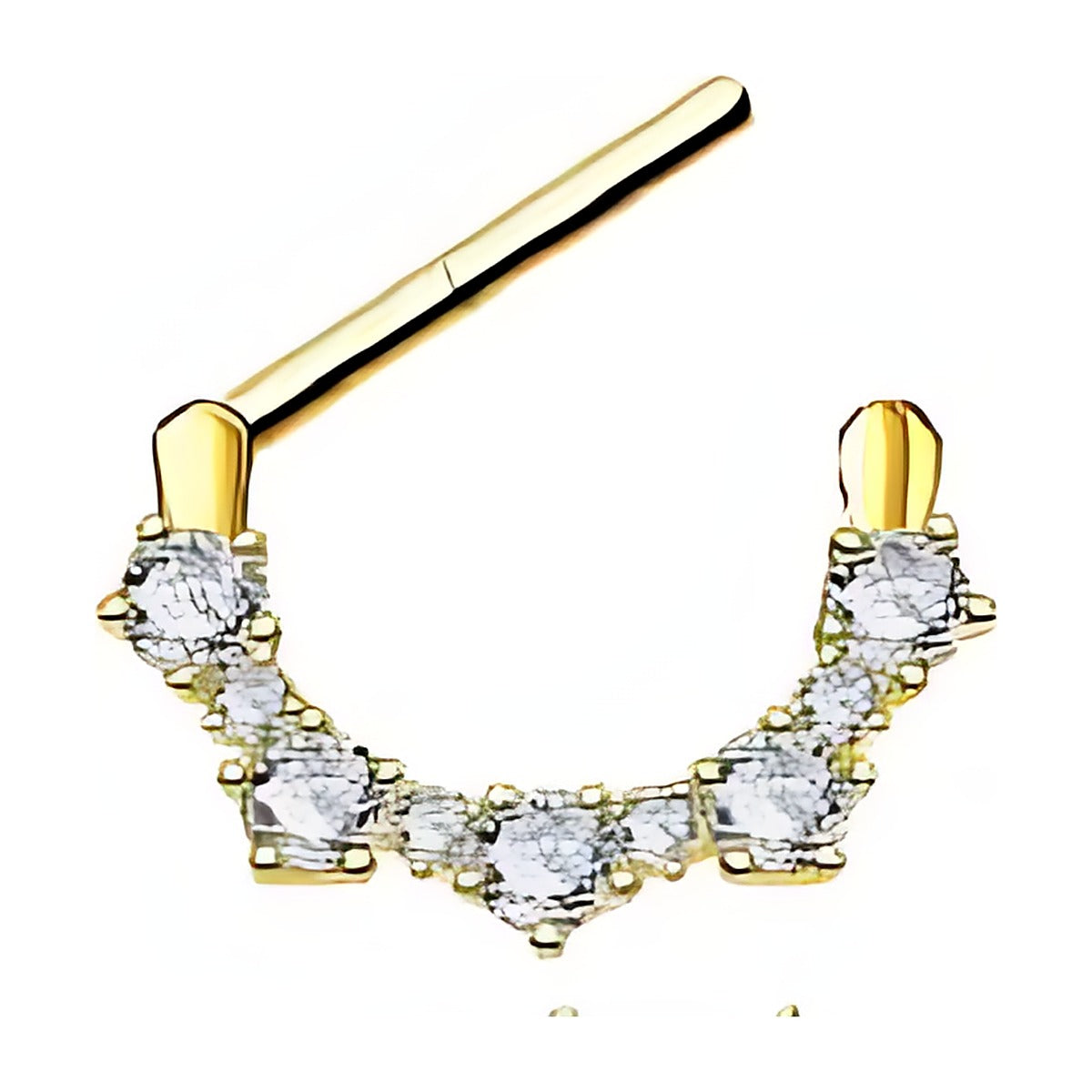 Clicker téton serti de strass en titane doré