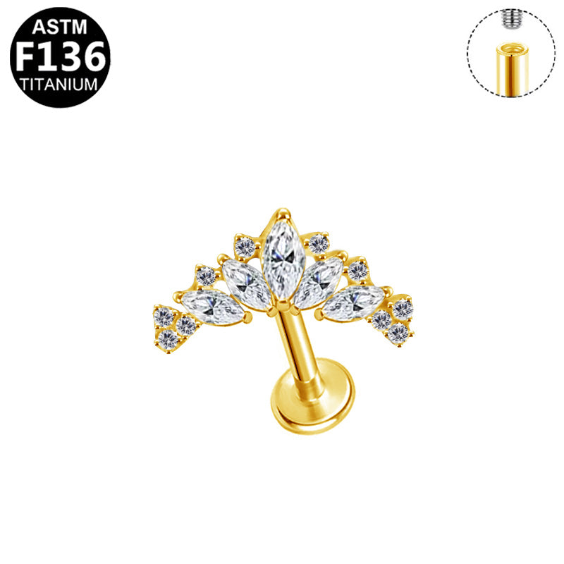Piercing diadème marquises en titane doré