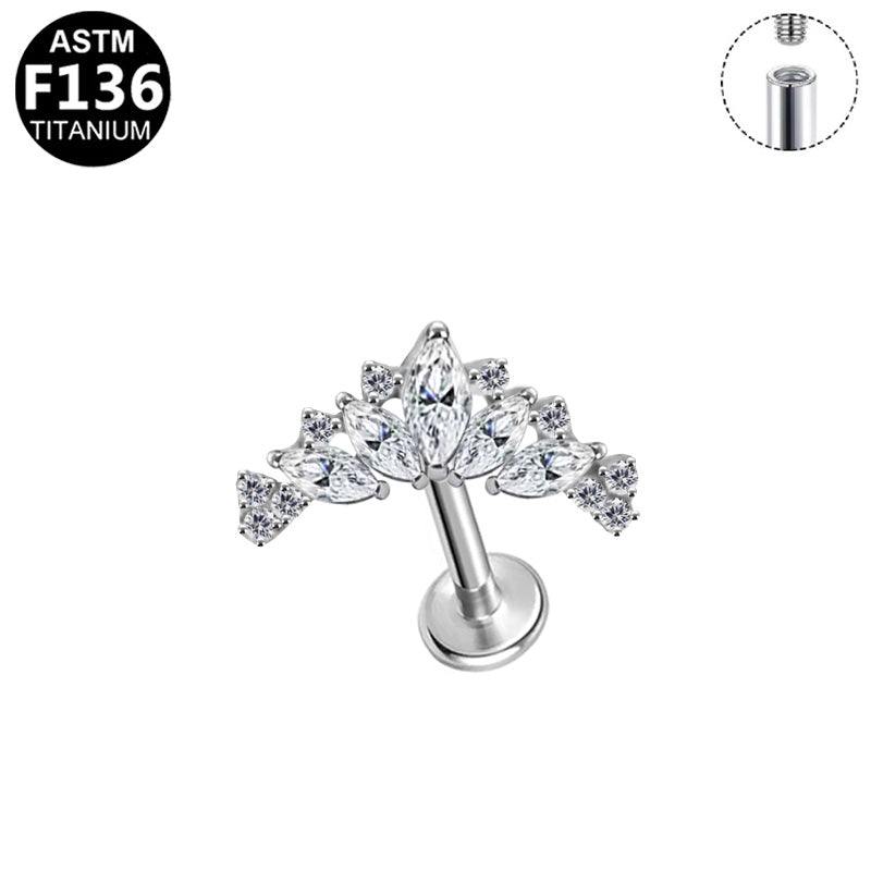 Piercing diadème marquises en titane argenté