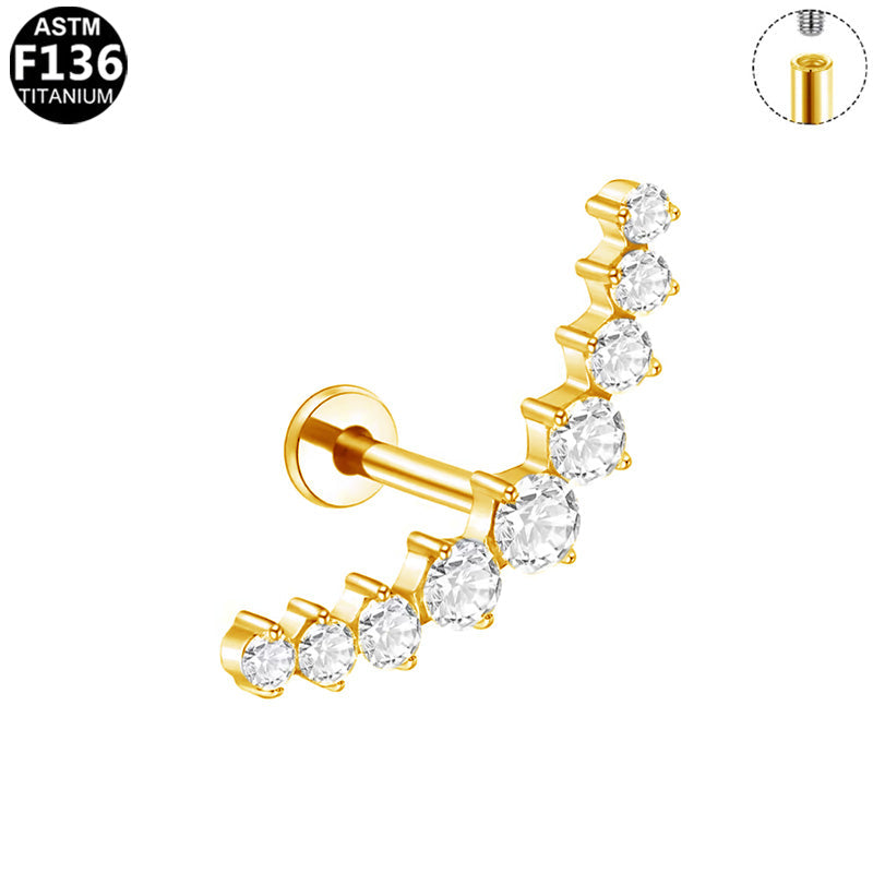 Piercing arc cascade zircons en titane doré