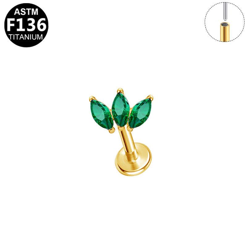 Piercing trident marquises en titane