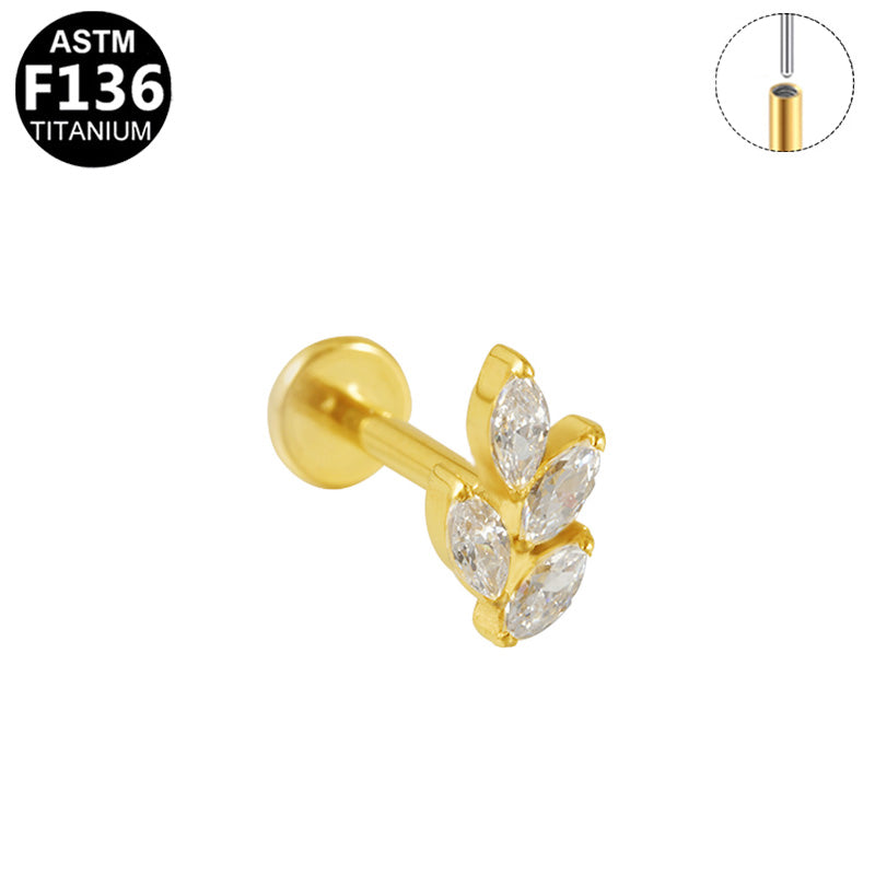 Piercing épi de marquises en titane doré