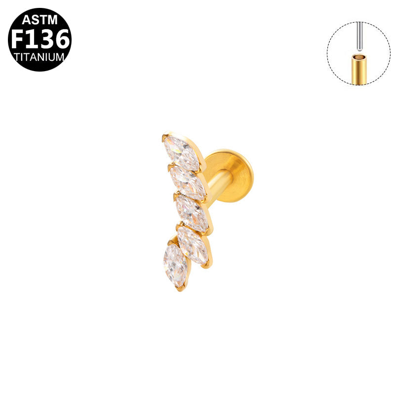 Piercing cascade marquises fine en titane doré