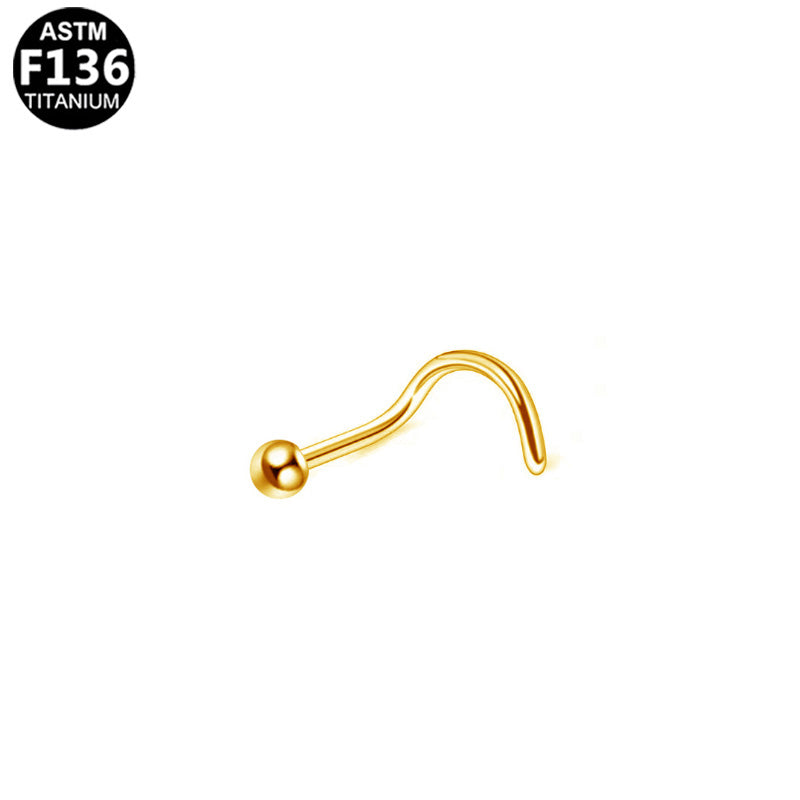 Piercing nez boule en titane doré