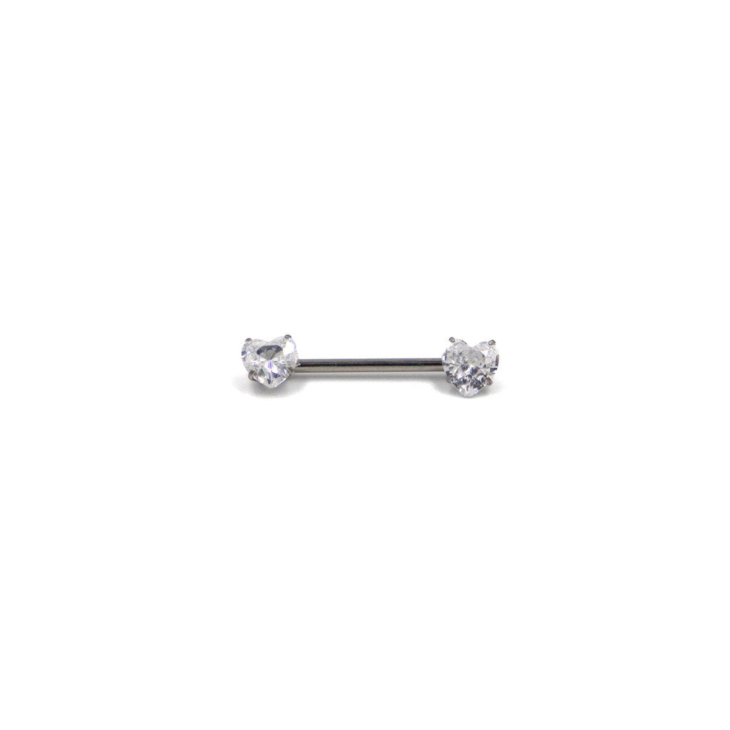 Piercing téton cœur en titane (Or ou Argent)