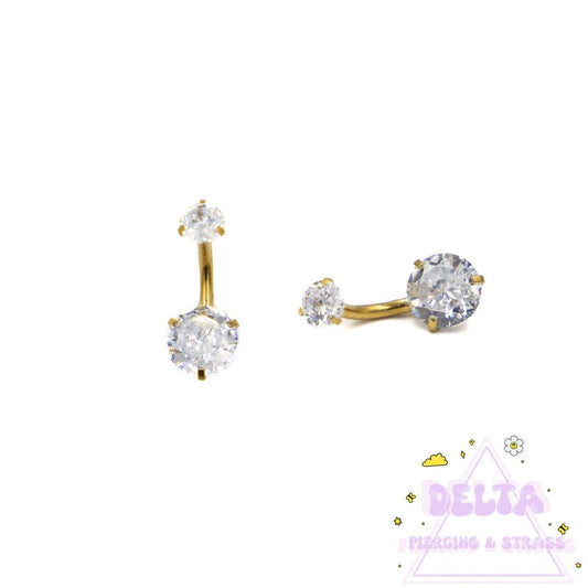 Piercing Nombril Doré en Titane avec Strass