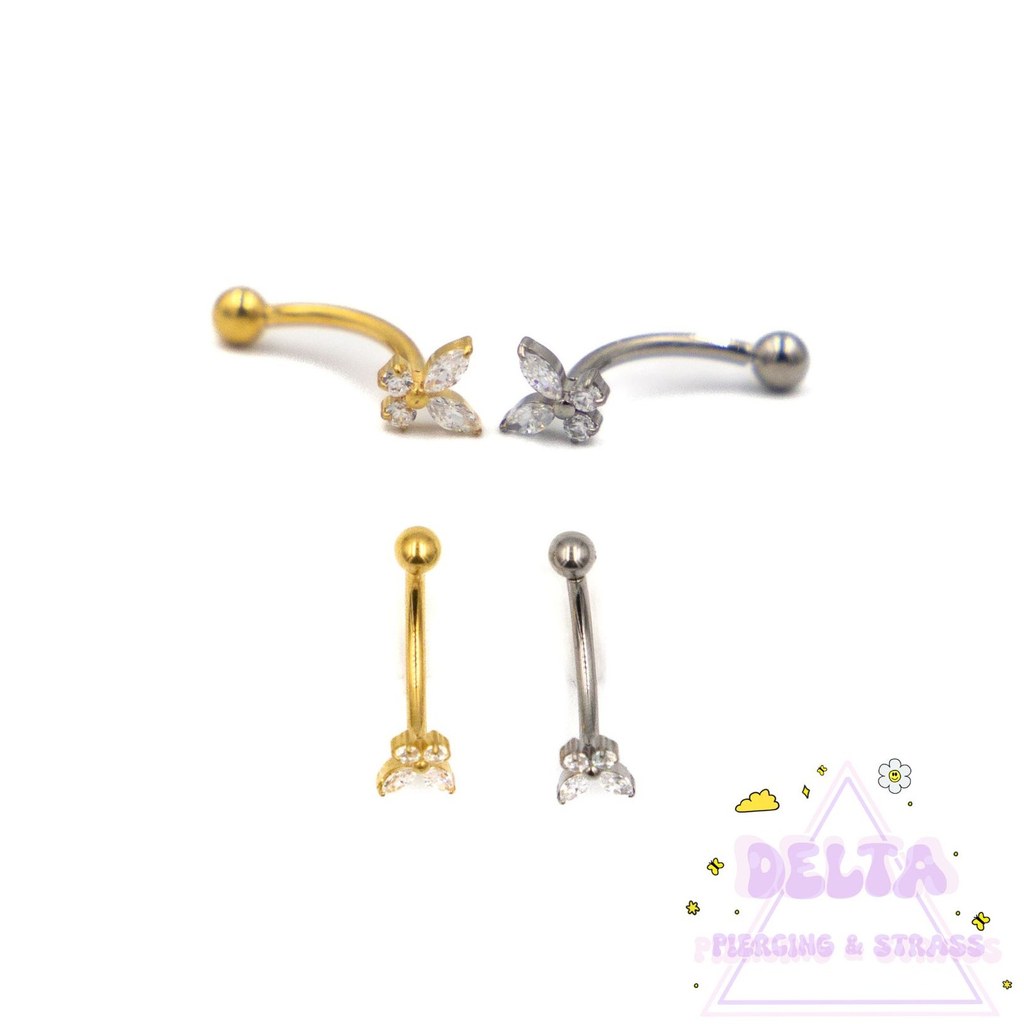 Banane en titane 1.2 x 10 mm papillon