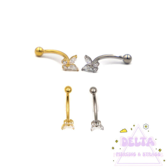 Banane en titane 1.2 x 10 mm papillon