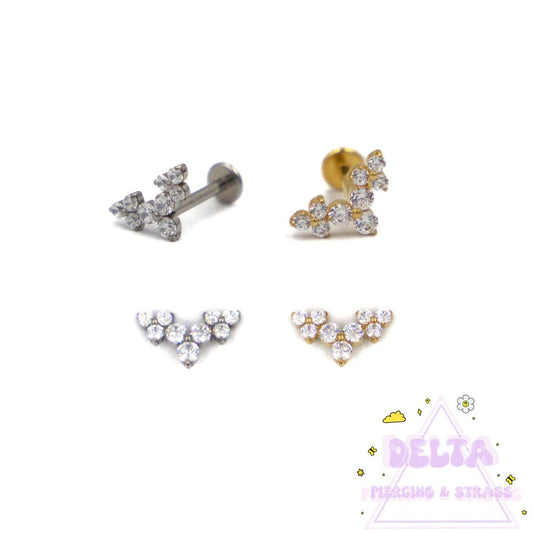 Piercing en titane – Arc pavé de zirconiums