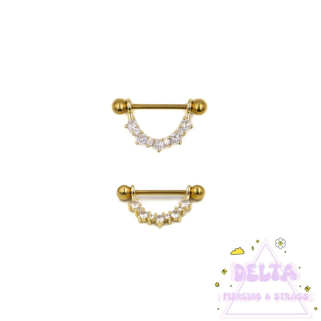 Piercing Téton Doré en Acier