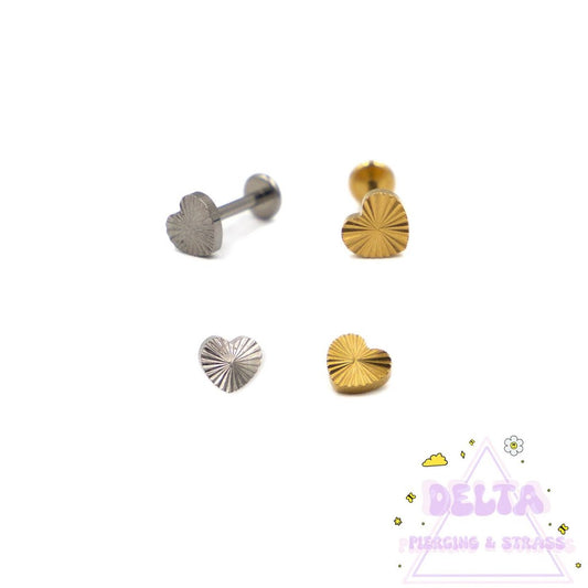 Piercing Cœur Gravé en Titane