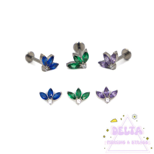 Piercing Fleur 3 Pétales en Titane