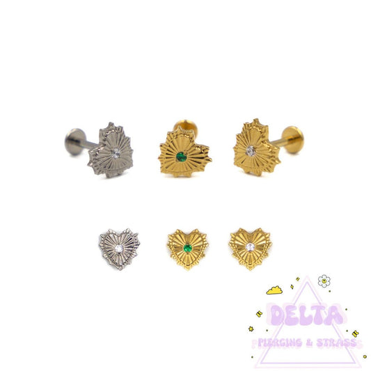 Piercing cœur soleil en titane