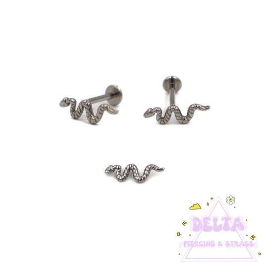 Piercing Serpent Argenté en Titane