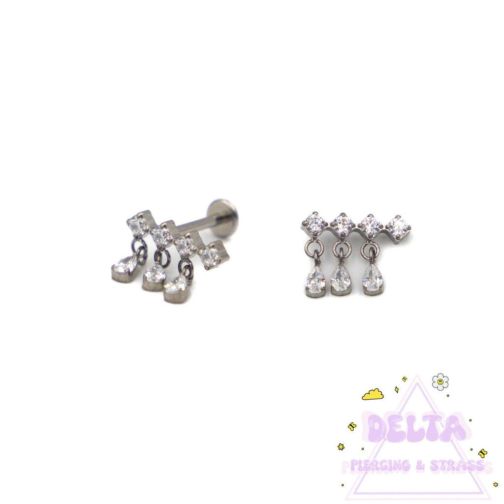 Piercing gouttes zirconium avec barre