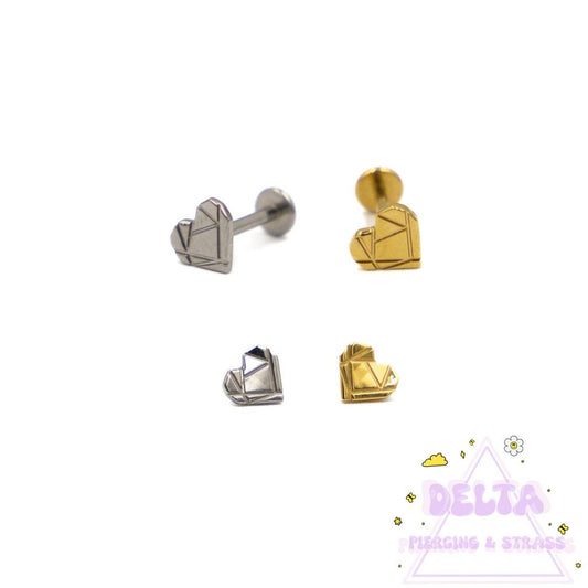 Piercing Cœur Origami en Titane