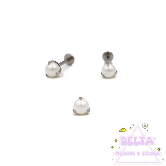 Piercing Perle Blanche en Titane