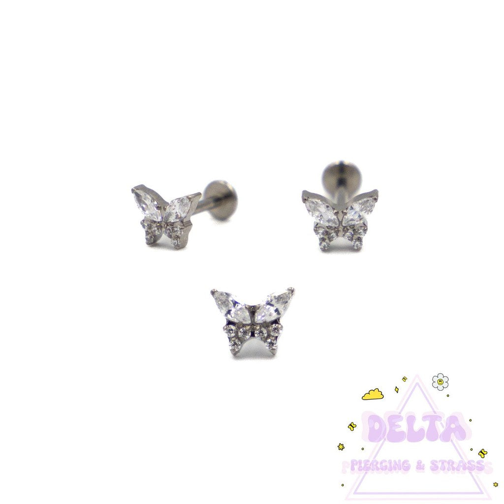 Piercing Threadless Papillon Étincelant