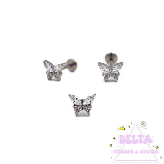 Piercing Threadless Papillon Étincelant