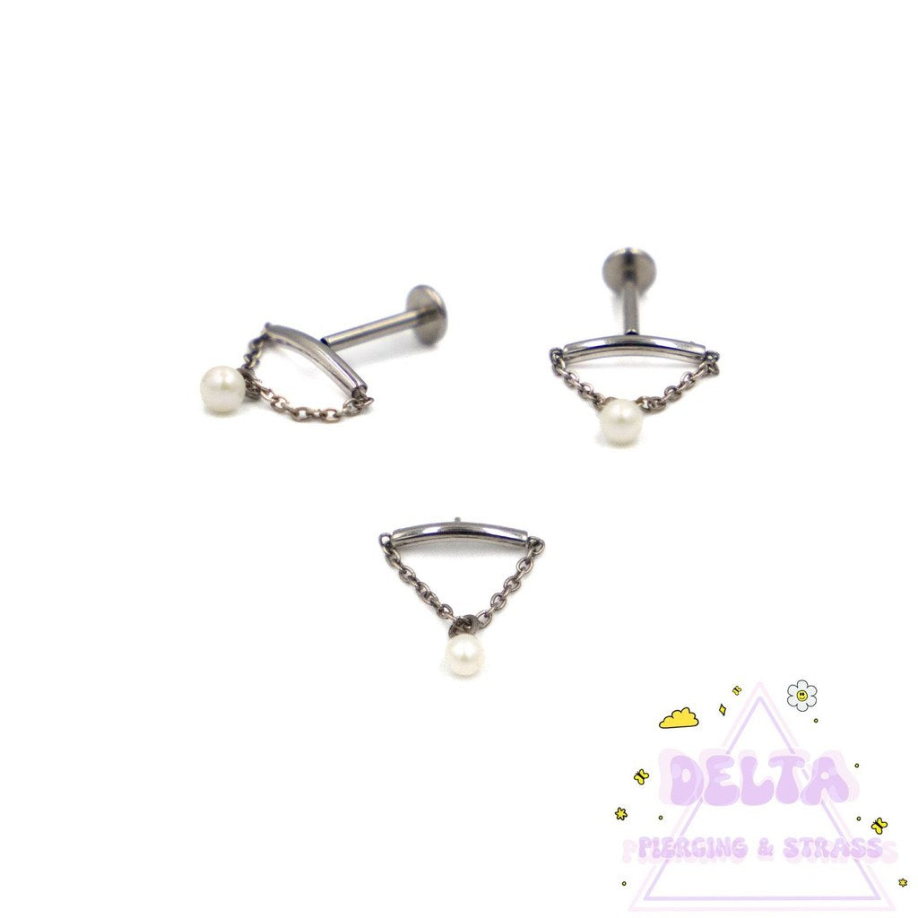 Piercing Threadless Hidden Helix avec Chaîne et Perle