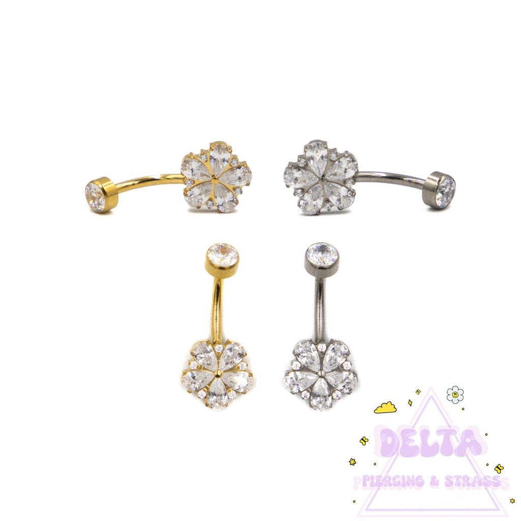 Piercing Nombril Fleur Strass