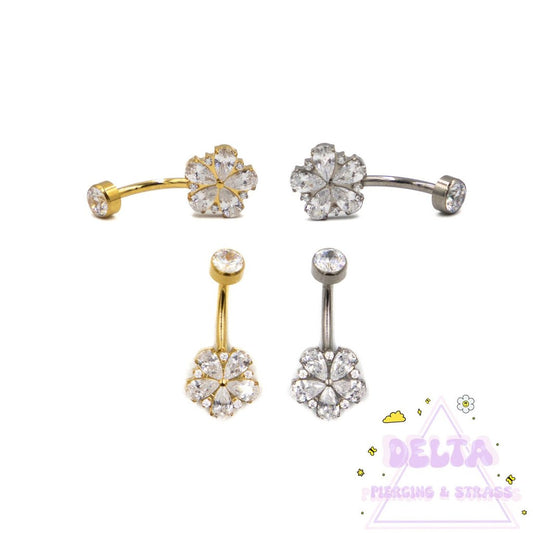 Piercing Nombril Fleur Strass