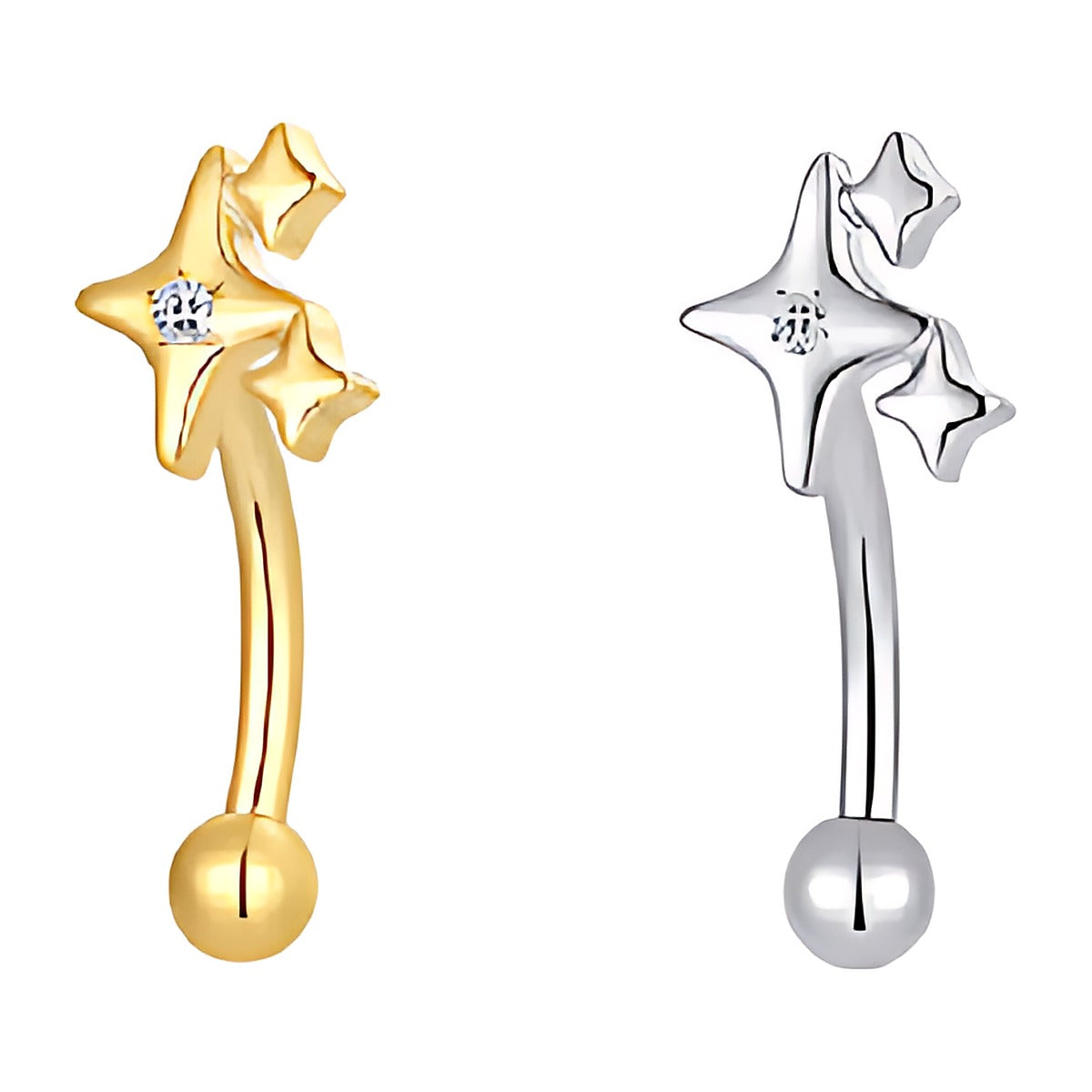 Piercing arcade en titane avec étoiles