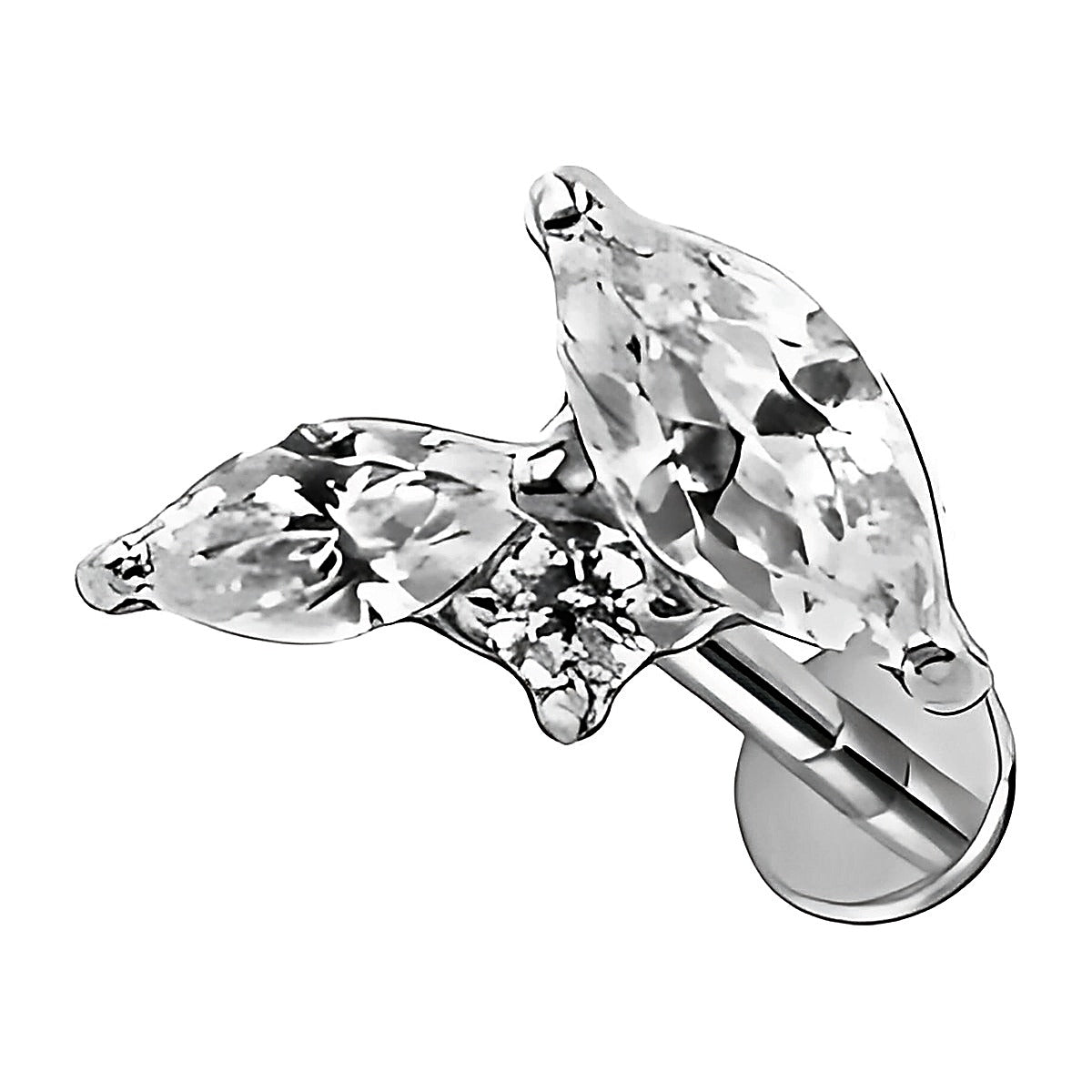Piercing marquises croisées en titane doré