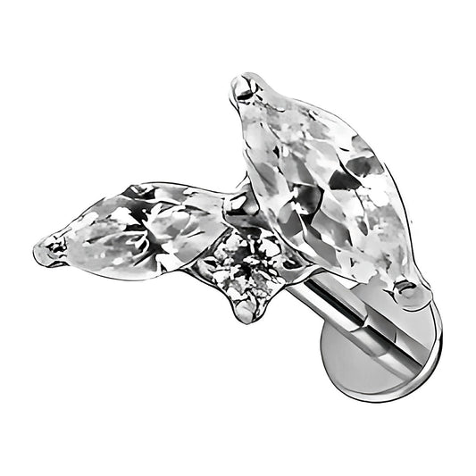 Piercing marquises croisées en titane doré