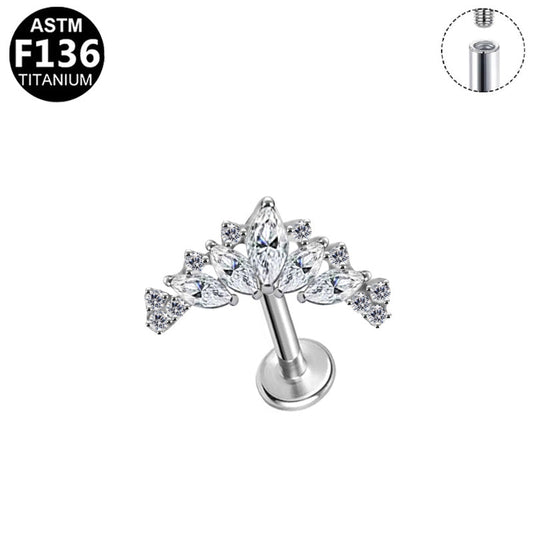 Piercing diadème marquises en titane argenté