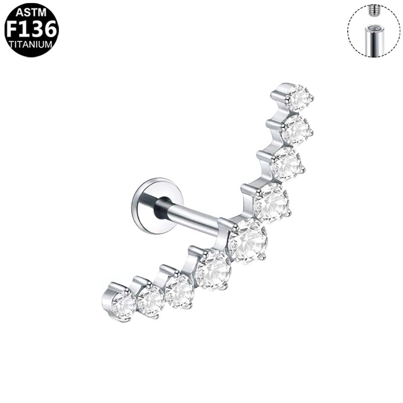 Piercing arc cascade zircons en titane argenté