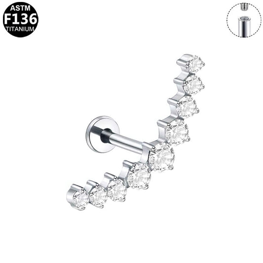 Piercing arc cascade zircons en titane argenté