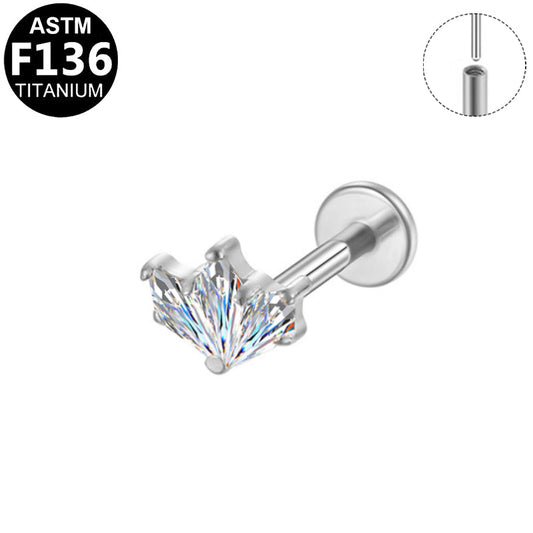 Piercing bouton de lotus en titane argenté