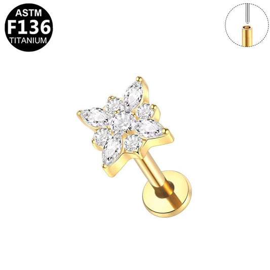 Piercing étoile marquises en titane doré