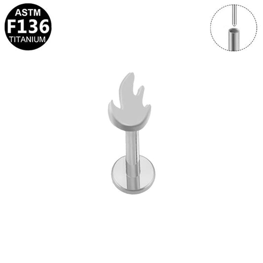 Piercing flamme en titane argenté