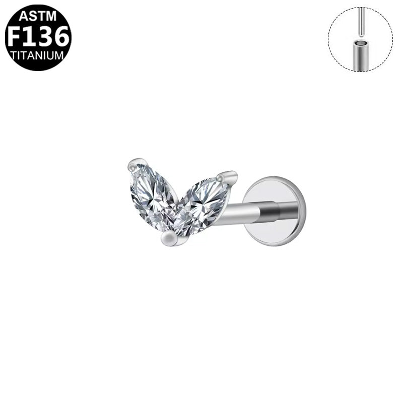 Piercing ailes marquises en titane argenté