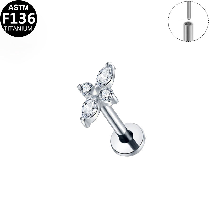 Piercing croix de marquises en titane argenté