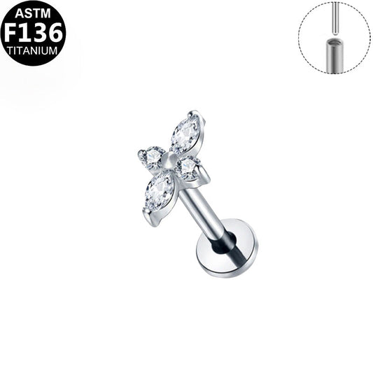 Piercing croix de marquises en titane argenté