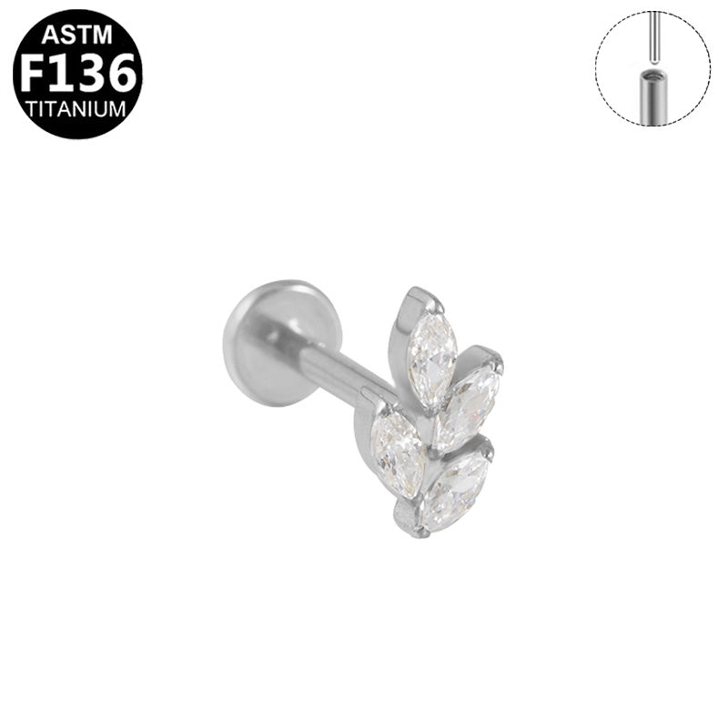 Piercing épi de marquises en titane argenté