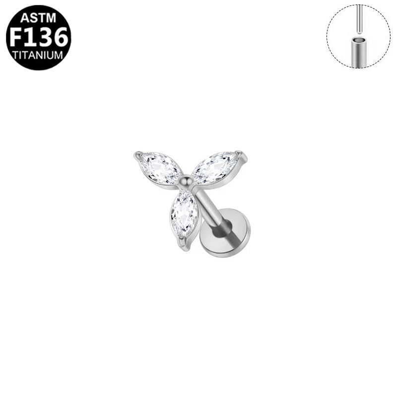 Piercing papillon marquises en titane argenté