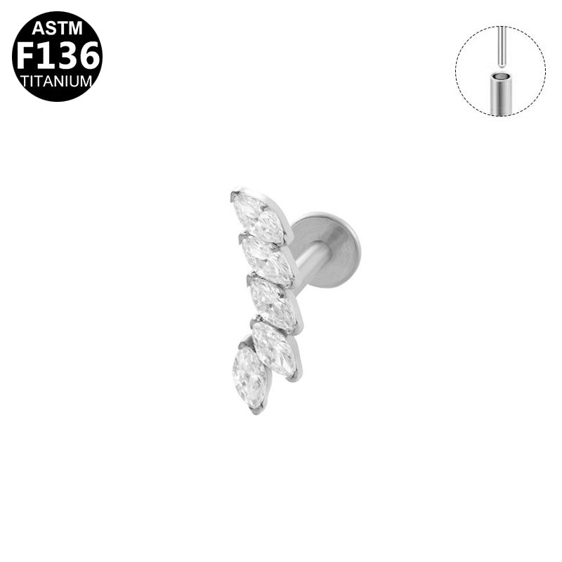 Piercing cascade marquises fine en titane argenté