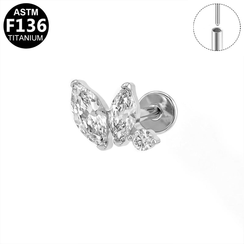 Piercing duo de marquises en titane argenté