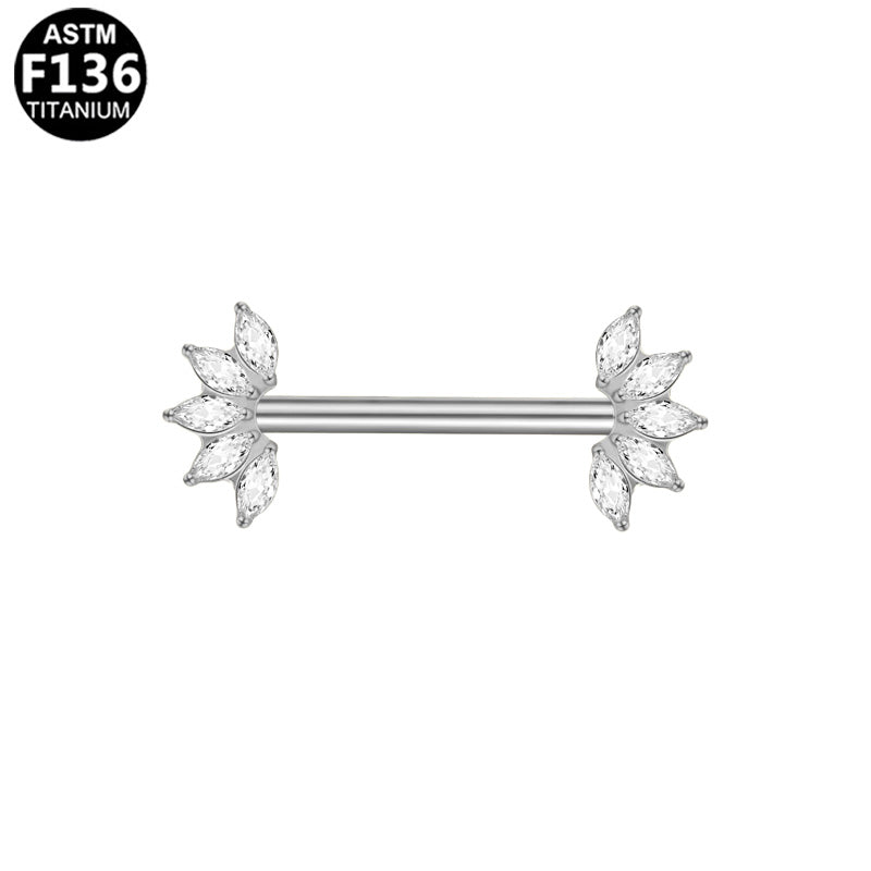 Piercing téton marquises en titane argenté