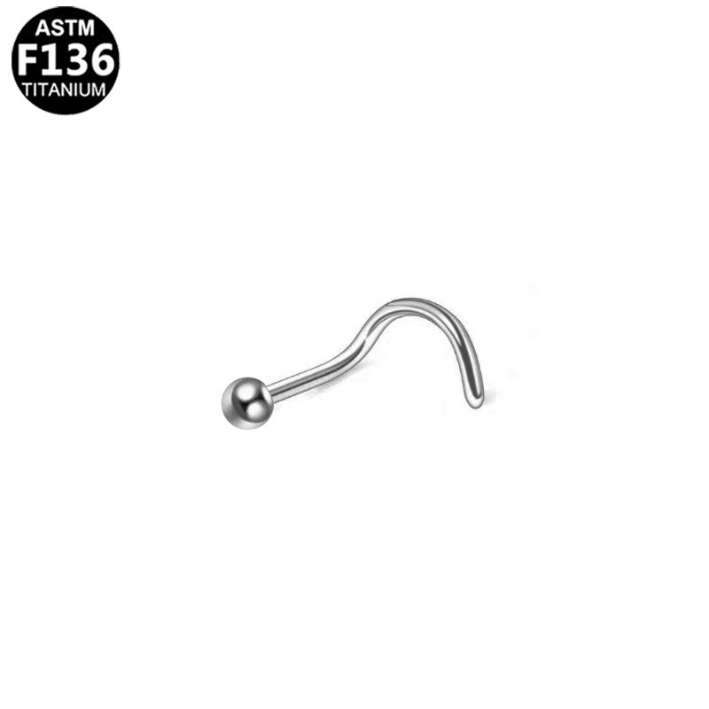 Piercing nez boule en titane argenté