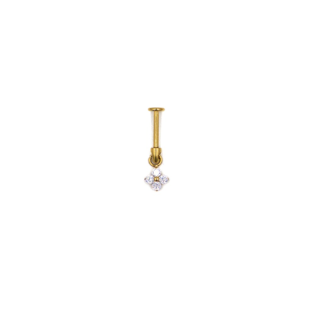 Piercing en titane – Pendentif fleur zirconium