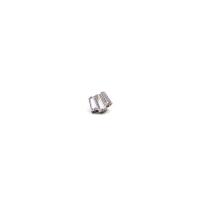 Piercing 3 zirconiums alignés en titane argenté