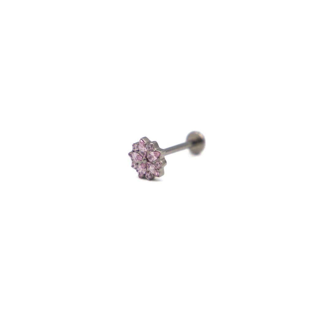 Piercing en titane – Fleur zirconium