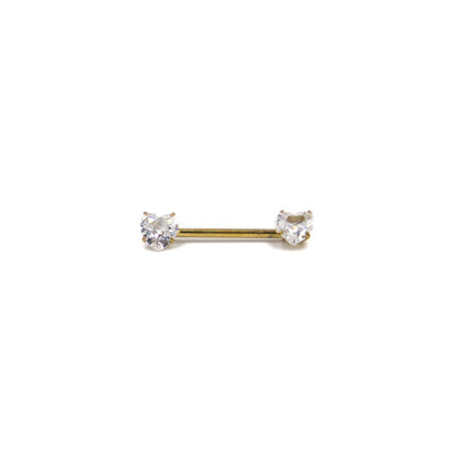 Piercing téton cœur en titane argenté