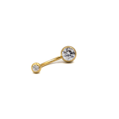 Piercing nombril double strass, longueurs 14 et 16 mm